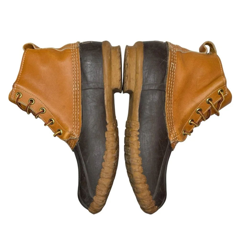 Vintage LL Bean Maine Hunting Shoe 70's‎ 80's USA Made Leather Brown Tan Size 8